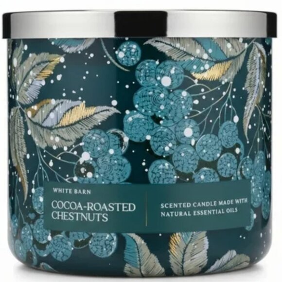 Bath & Body Works White Barn Cocoa-Roasted Chestnuts 3-Wick Candle - Picture 1 of 3